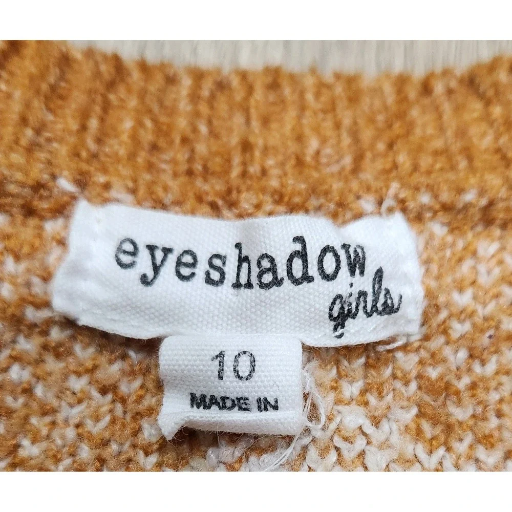 Eyeshadow Girls Butterfly Mushroom‎ Button Cardigan Sweater Kids Size 10 Brown